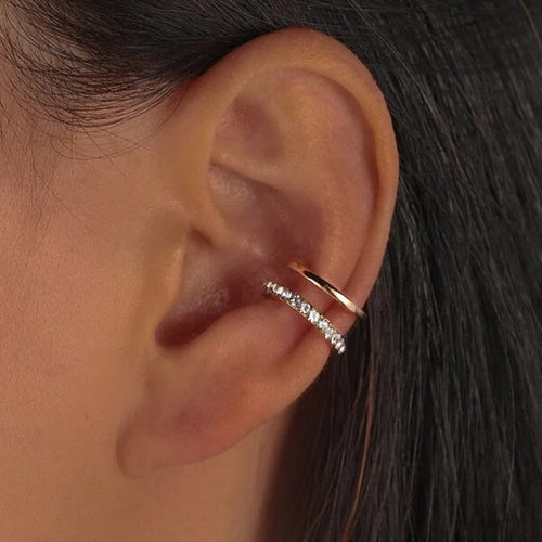 Fashion Exquisite Rhinestone Decor Ear Cuff earring for Woman Ear 2025 Summer New Arrival Christmas Jewelry Gift