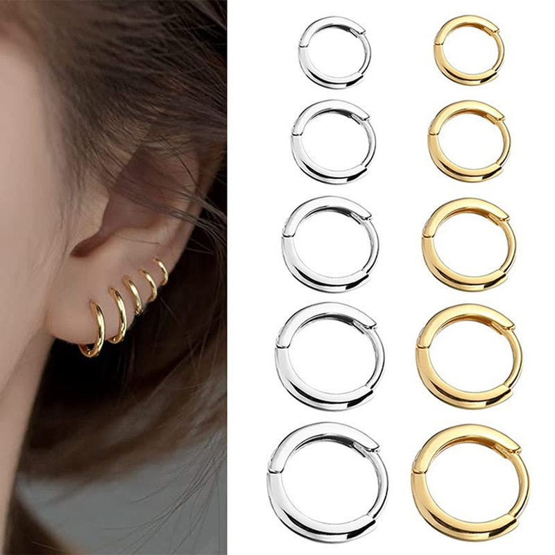 2025 New Simple Stainless Steel Small Hoop Earrings for Women Men Cartilage Ear Piercing Jewelry Pendientes Hombre Mujer