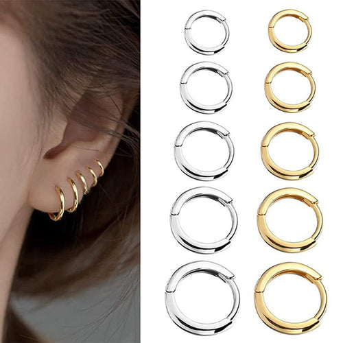 2025 New Simple Stainless Steel Small Hoop Earrings for Women Men Cartilage Ear Piercing Jewelry Pendientes Hombre Mujer